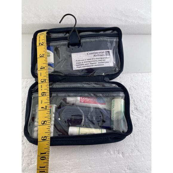 Continental Airlines First Class Complimentary Amenity Kit 5 VTG Travel Bag New - Picture 3 of 16